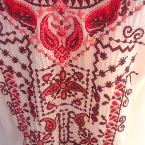 Johnny Was Woman's Sheer Light Pink Paisley Embroidered Blouse Size M - Picture 4 of 10